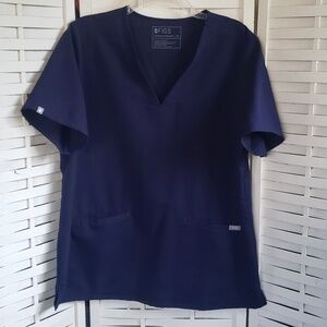 Figs woman navy blue short sleeves v-neck scrub size XL